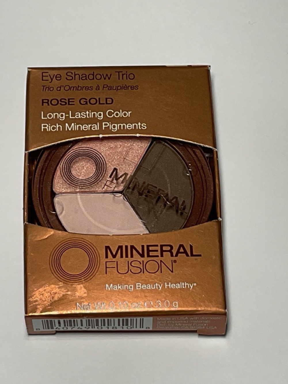 Mineral Fusion Eye Shadow Trio ROSE GOLD Full Size Long-Lasting Color New